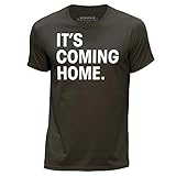 Stuff4 Herren/Mittel (M)/Dunkelbraun/Rundhals T-Shirt/It's Coming Home/Eng