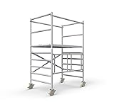 Profigerüst: ALTEC AluKlik XXL 400, Arbeitshöhe 4 m, TÜV-geprüft, Made in Germany, inkl. Rollen, Alu Gerüst Aluminium Rollgerüst Fahrgerüst Klappgerüst Baugerüst Zimmergerüst Arbeitsp