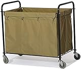 LIUSHENGFUBH Wäschewagen Wäschesortierer Servierwagen Trolley Startseite Edelstahl Housekeeping Trolley mit abnehmbarem Beutel, Heavy-Duty-Rollende Räder Wagen for Wäschekorb S