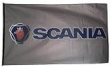 Wagen Moto Garage Fahne Arbeteit Mit Scania Silber Flagge Landschaft Horizontale 3 X 5 FT (150 x 90cm)