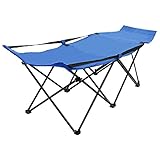 Montloxs Klappbare Sonnenliege Gartenstuhl Gartenliege Outdoor Liegestuhl Blau S
