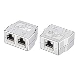 kwmobile 2X RJ45 Netzwerkkabel Splitter - Netzwerk LAN-Splitter Set - LAN-Kabel Verteiler Adapter - RJ45 Buchse auf 2X RJ45 Ethernet B