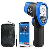 Infrarot Thermometer,INFURIDER YF-985CAPP Digital Laser Temperaturmessgerät -58℉~1472℉ IR Instant-Read Pyrometer 16:1 mit Bluetooth Temperaturpistole für HVAC Pizzaofen und B