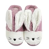 Santiago Cosy Cute Bunny Animal Rabbit Hausschuhe für Frauen Mädchen Memory Foam Sohle Indoor Outdoor Geburtstag