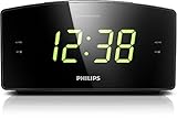 Philips AJ3400/12 Radiowecker/Uhrenradio (Großes Display, Zwei Weckzeiten, Digitaler UKW-Tuner, Sleep-Timer) schw