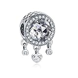 Annmors April Geburtstag Charms für Armband 925 Sterling Silber Simulierter Diamant Traumfänger Anhäng