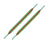 Mr Lacy Kelly Schnürsenkel, gestreift, 130 cm lang, 10 mm breit, Grün / R