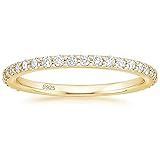 Zakk Eternity Ring Damen Silber 925 Zirkonia Volle Ewigkeitsringe Vorsteckring Schmal Verlobungsringe Eheringe Trauringe Memoire Ringe 2mm Gold Rosegold (Gelbgold,52 (16.6))