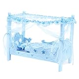 F Fityle Puppen Himmelbett mit Bettwäsche Spielset für Mellchan Baby Doll Accessoire B