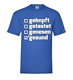 die 4 G Regel - geimpft getestet Genese gesund Männer T-Shirt Royal Blau M