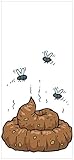 Wallario Selbstklebende Türtapete Comic Scheißhaufen mit Fliegen - 93 x 205 cm Abwischbar, rück