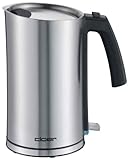 Cloer 4909 Cool-Wall-Wasserkocher / 2000 W / doppelwandiges Edelstahl / innen liegende Füllmengenmarkierung / 1,2 Liter / mattierter Edelstahlb