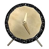 Kaminuhr ，Tischuhr ohne Skala ，Home Art Deco Schreibtischuhren ，Silent Ornament Clock ，Batteriebetrieben ，Für Wohnzimmer Schlafzimmer Nachttisch Küche (Color : Metallic)