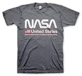 Nasa Offizielles Lizenzprodukt United States Herren T-Shirt (Dunkel-Heather), L