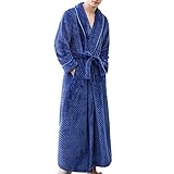 TOUUO Langer Bademantel Bequemer Weicher Tragbarer Gürtel Handwärmertasche Warmer Pyjama Spa Duschmantel Zum Lesen Vor Dem Schlafengehen,B,XL