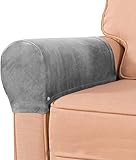 LERTREE 2 Stück Samt-Sofa-Schonbezüge für Armlehnen, elastisch, abnehmbar, G