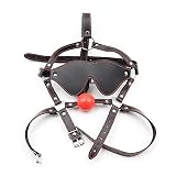Damen Harness Mund Plug Open Black Solid Red Mouth Ball Kopfbedeckung Gr. Einheitsgröße,