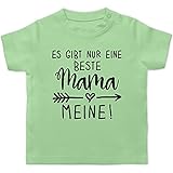 Mutter Geschenke Tochter & Sohn Baby - Es gibt nur eine Beste Mama - Meine - 12/18 Monate - Mintgrün - Fun - BZ02 - Baby T-S