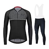 WPJ Radtrikot-Bekleidungsset Mit Langärmeligen Radoberteilen Und 9D-Polsterhose for MTB-Rennradsportbekleidung (Color : B, Size : XL)