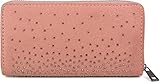 styleBREAKER Damen Geldbörse mit Strass Nieten, Reißverschluss, Portemonnaie 02040111, Farbe: