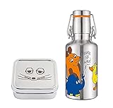 soulbottle steel light set • unterwegs mit der maus & freunden • 0,5 l • einwandige Trinkflasche aus Edelstahl mit passender Brotdose • plastikfrei, nachhaltig