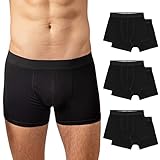 Snocks 6er Pack Boxershorts Herren aus Bio Baumwolle Unterhosen Männer (S - 4XL) (6X Schwarz, 4XL)