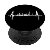 Hamburg Skyline Herzschlag Hamburger Hafen Liebe Fan Hamburg PopSockets mit austauschbarem PopGrip