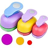 3 Pcs Papierstanzer Rund, Stanzer Kreis, Motivstanzer Rund, Ausstanzer Motivlocher für Papier Karton Geschenk Basteln Scrapbooking Fotos Grußkarten (Zufällige Farbe)