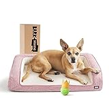 BarkBox Memory Foam Hundebett, Hochdichte Schaumstoffbasis für orthopädische Gelenkentlastung, Kistenliege, Hundecouch oder Sofa Haustierbett, maschinenwaschbarer Bezug mit wasserabweisendem F