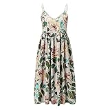 Hanomes Slingkleid Damen ärmellos Sommerkleid Sommer Damen Minikleider Drucken Casual Kleid im Boho Look Casual Strandkleider A-L