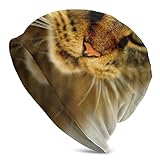 Meiya-Design Unisex Soft Beanie Cap Katze Maulkorb Zähne Wut Slouchy Chemo Hat Turban Cozy Skull Cap Lightweight Stretch Schlafmütze für Männer und F