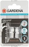 Gardena Perlstrahl-Gewindeadapter: Adapter zum Anschluss des Gardena Systems an Wasserhahn mit Perlstrahlkopf, mit M 24 x 1 und 26.5 mm (G 3/4)- Außengewinde, zum Beispiel in Küche und Bad (2910-20)