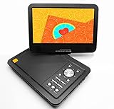 12.5'' Tragbarer DVD Player mit 10.5 Zoll HD-Schwenkbildschirm für Auto und Kinder, Lithiumbatterie unterstützt 5 Stunden Wiedergabe, Stereo-Doppellautsprecher, Intelligente Speicherwiedergab