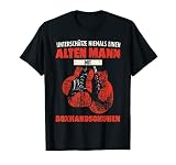 Herren Unterschätze niemals einen alten Mann mit Boxhandschuhen T-S