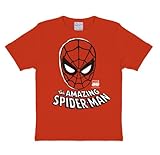 Logoshirt Marvel Comics - Superheld - Spiderman Maske T-Shirt Kinder Jungen - rot - Lizenziertes Originaldesign, Größe 158-164