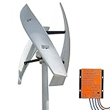 SISHUINIANHUA Windturbine vertikal, Windkraftanlage 10000W Windkraftgenerator Darrieus Savonius mit MPPT-Controller 3 Faserglasschaufeln für Terrasse, Marine, Motor,12