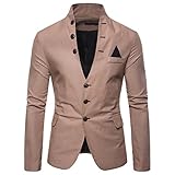 Herrenanzug Jacken Casual Slim Fit Blazer Business Tuxedo Kleid Anzug Stretch Classic Mantel (Color : Khaki, Size : X-large)