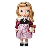 Disney Store Dornröschen aus der Animator Collection, 39 cm / 15', echt wirkendes Haar und Outfit, mit Eulen-Plüschtier aus Satin, Sammelpuppe geeignet für Kinder ab 3 J