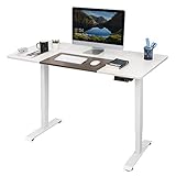 Homall Höhenverstellbarer Schreibtisch Elektrisch 140 cm Stufenlos Höhenverstellbarer Tisch mit 4-Fach-Tischplatte Ergonomischer Computertisch mit Memory Funktion (Weiß, 140cm)