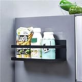 OIZEN Kühlschrank Regal Hängeregal für Kühlschrank Magnet Gewürzregal mit Ablage Küchenregal Küchen Organizer Aufbewahrung, Schw