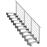 DOLLE Außentreppe Gardentop mit 11 Stufen | Geschosshöhe 198-242 cm │ Stufenauflage Einlegestufen │ Stufenbreite: 100 cm | mit Prova-G