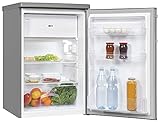 Exquisit Kühlschrank KS16-4-HE-040D inoxlook | Standgerät | 109 l Volumen | Inoxlook