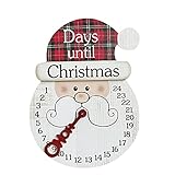 Indoor/Outdoor Hanging Snowman Advent Calendar for The Holidays, Santa Countdown, Wooden Wall & Door Decoration, Snowman Countdown (A)