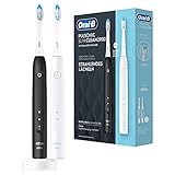 Oral-B Pulsonic Slim Clean 2900 Elektrische Schallzahnbürste/Electric Toothbrush, Doppelpack mit 2 Aufsteckbürsten, 2 Putzmodi für Zahnpflege mit Timer, Geschenk für Sie/Ihn, schwarz/weiß