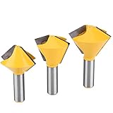 3pcs / set 1/2'Schaft Vogelmund Kleber Joint Router Bit Holzbearbeitung Fräser 6-8-12-seitig für Möbelbau Schrankherstellung-S