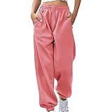 Jogginghose Damen Sporthose mit Schmetterlings Grafik Fitnesshose mit elastischer Taille Weite Hose mit weitem Bein Freizeithose mit Kordelzug Wanderhose Trainingshose Outdoorhose Trainingsanzug