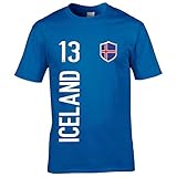 FanShirts4u Kinder Fanshirt Trikot Jersey Island Iceland T-Shirt inkl. Druck Wunschname u. Wunschnummer EM WM (3/4 Jahre 98-104 cm, Iceland/Blau)