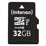 Intenso Professional microSDHC UHS-I Class 10 32GB Speicherkarte inkl. SD-Adapter (bis 90Mbps) schw