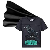 Marvel T-Shirt Jungen, Avengers T Shirt für Kinder und Jugendliche, Cool T Shirt Jungs mit Kap 4-14, Geschenke für Kinder (Schwarz, 4-5 Jahre)