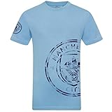 Manchester City FC - Kinder T-Shirt mit Grafik-Print - Offizielles Merchandise - Geschenk für Fußballfans - Hellblau - 6-7 J